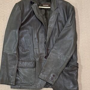 Danier Dark Gray Leather Jacket for Men